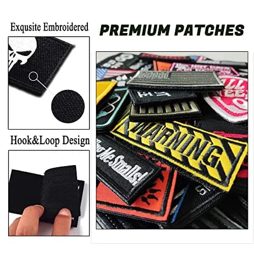 TXSN 12PCS Random Tactical Morale Patches Set 5cm x 7.5cm (2" x 3") | Full Embroidery Loop & Hook Fasten for Bags & Vests thumbnail 4