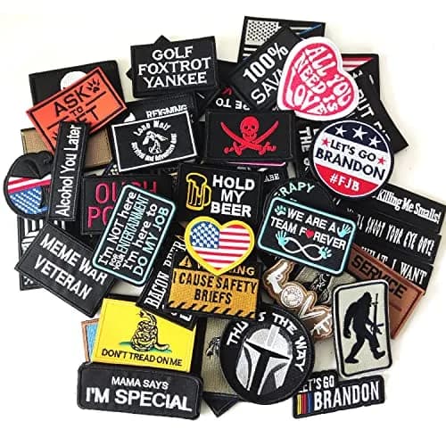TXSN 12PCS Random Tactical Morale Patches Set 5cm x 7.5cm (2" x 3") | Full Embroidery Loop & Hook Fasten for Bags & Vests thumbnail 3