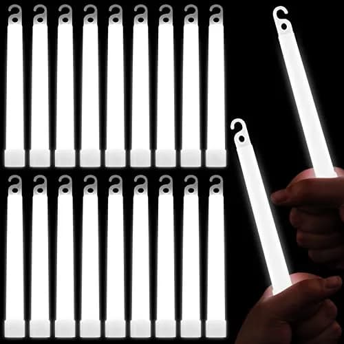 LEIFIDE 100 Pcs White Glow Sticks Bulk, 6 Inch (15 cm) Light Sticks for Party | 24+ Hour Glow thumbnail 1