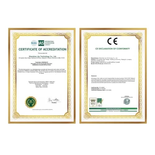 Boboduck 925 Silver Nipple Shields for Nursing Newborn - Large Size | Protects & Heals Sore Nipples thumbnail 3
