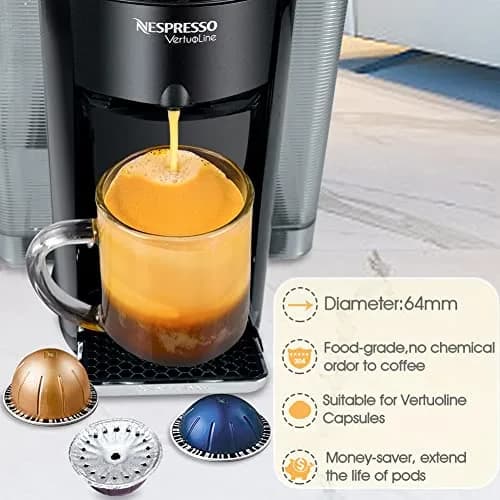 CAPMESSO 400 Aluminum Foil Lids for Nespresso VertuoLine Pods, 64mm Diameter | Reusable Coffee Filter for Rich Brews thumbnail 4