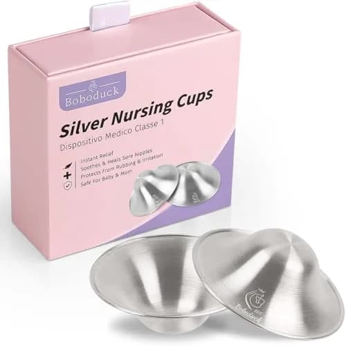Boboduck Silver Nursing Cups X-L Size | Authentic Protection for Breastfeeding Mothers thumbnail 1