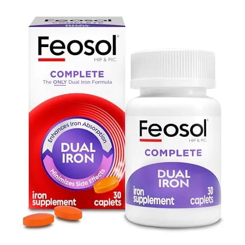 Feosol Complete Iron Supplement Caplets 30 Count | High Absorption, Gentle on System, Supports Energy & Immunity thumbnail 1