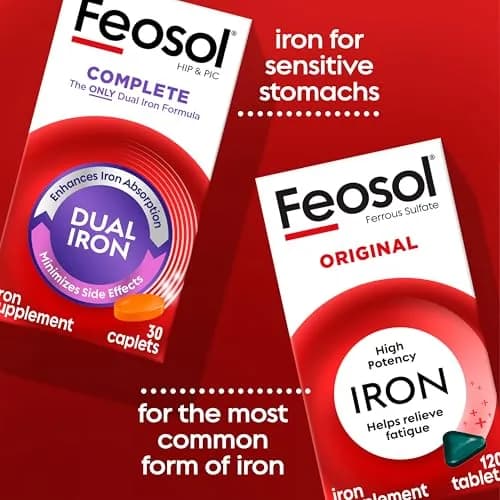 Feosol Complete Iron Supplement Caplets 30 Count | High Absorption, Gentle on System, Supports Energy & Immunity thumbnail 5
