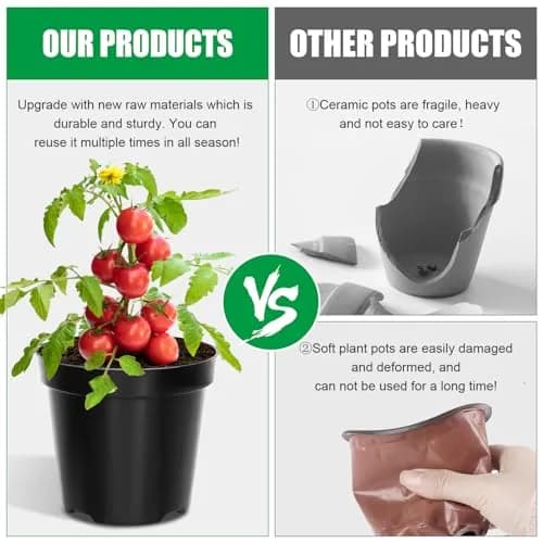 RooTrimmer 40 Pack 4 Inch Nursery Pots with Mesh Pad | Sturdy Plastic Flower Planters for Indoor & Outdoor Use thumbnail 4