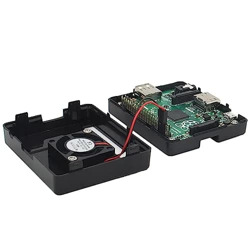 eleUniverse ABS Case with Cooling Fan for Raspberry Pi 3 Model A+ | Durable, lightweight ABS case with 4 fans, easy access ports, 72x62x23mm thumbnail 7