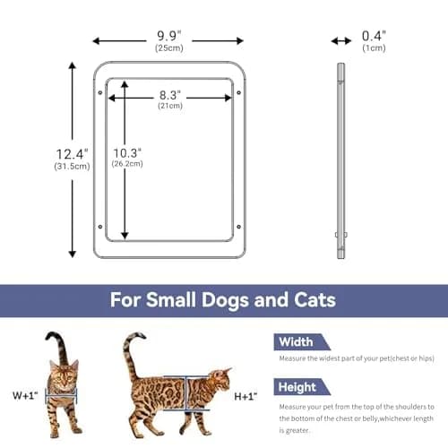 NAMSAN Black Pet Door for Sliding Doors 25.7cm (10.2in) x 31.9cm (12.6in) | Magnetic Closure Screen Door for Cats and Small Dogs thumbnail 6