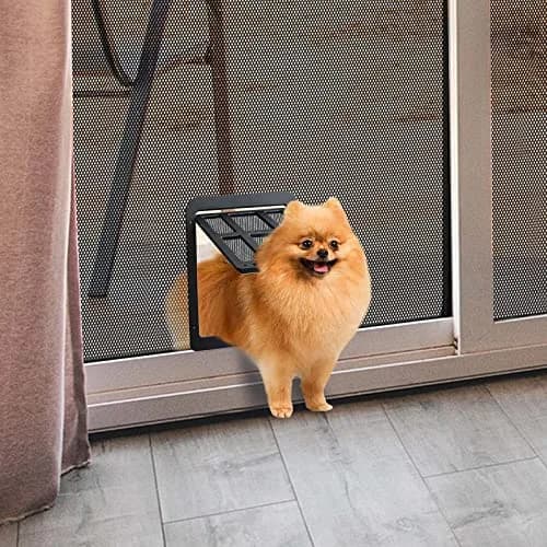 NAMSAN Black Pet Door for Sliding Doors 25.7cm (10.2in) x 31.9cm (12.6in) | Magnetic Closure Screen Door for Cats and Small Dogs thumbnail 7