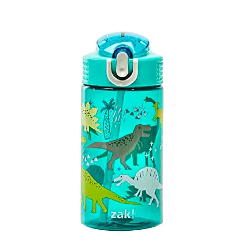 Zak Designs Dinosaur 16oz Leak-Proof Kids Water Bottle, Plastic | BPA-Free, Durable & Fun thumbnail 1