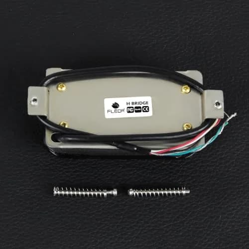 FLEOR Dual Rail Humbucker Pickup Ceramic Black | Electric Guitar Neck Pickup with 57mm Steel Rail thumbnail 4