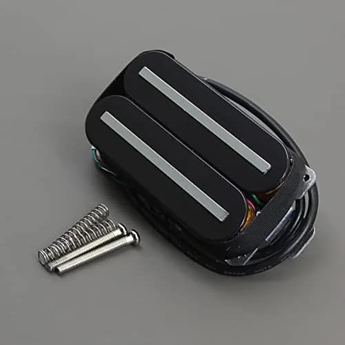 FLEOR Dual Rail Humbucker Pickup Ceramic Black | Electric Guitar Neck Pickup with 57mm Steel Rail thumbnail 3