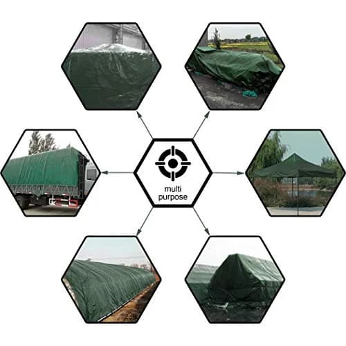 CARTMAN 12x16Ft Waterproof Poly Tarp Cover 8 Mil | Heavy Duty Weatherproof Cover thumbnail 2