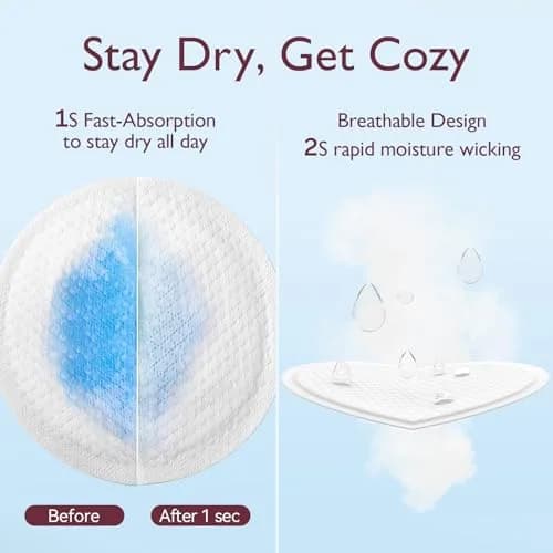 Momcozy Ultra-Thin Disposable Nursing Pads 120 Count | Breathable, Ultra-Absorbent, No-Leak thumbnail 5