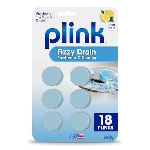 Plink Fizzy Drain Cleaner & Deodorizer Tablets, Lemon Freshener, 18 Count | Fizzing & Freshening Drain Odors thumbnail 1