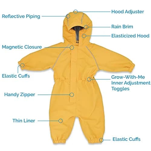 JAN & JUL Puddle-Dry Rain Play Suit Toddler 2T (10000mm Waterproof, 5000g Breathable) | Lightweight Coverall for Indian Monsoons thumbnail 3