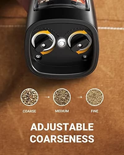 Sangcon 2-in-1 Automatic Electric Salt and Pepper Grinder with LED Light, 150ml (5.07 Fl Oz) Dual Chamber | One-Handed Operation for Kitchen & Dining thumbnail 3