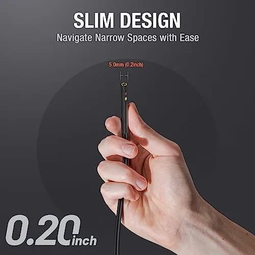 Teslong 5FT Dual Lens Probe 5mm/0.2inch Diameter Semi-Rigid Cable for MS450 Inspection Camera thumbnail 3