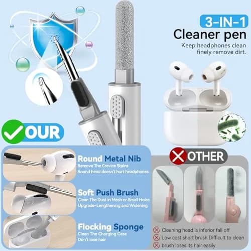 Pohgelan Replacement Ear Tips for AirPods Pro 2nd/1st Gen (XS/S/M/L) Black+White | Noise Reduction Holes & Dust Guard Screen thumbnail 6