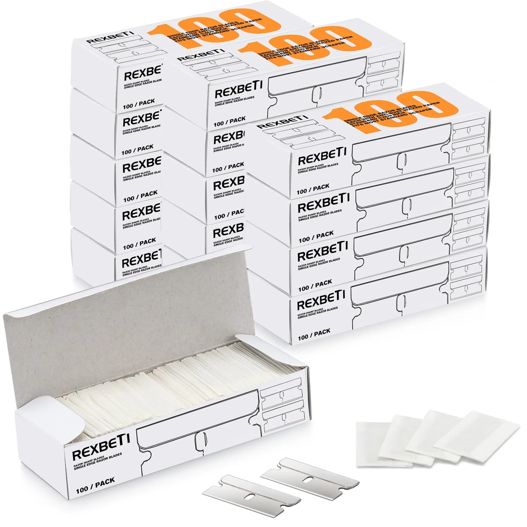 REXBETI 1400-Pack Single Edge Razor Blades | Heavy-Duty Steel for Industrial & Household Use