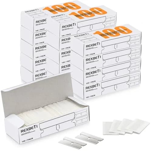 REXBETI 1400-Pack Single Edge Razor Blades | Heavy-Duty Steel for Industrial & Household Use thumbnail 1