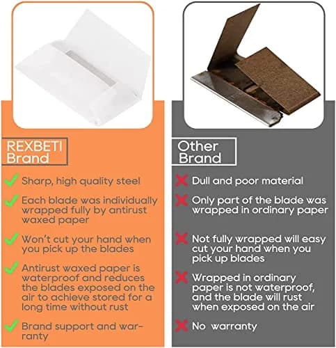 REXBETI 1400-Pack Single Edge Razor Blades | Heavy-Duty Steel for Industrial & Household Use thumbnail 8