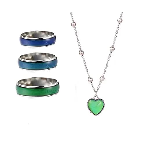 Yocoyee Color Change Love Heart Pendant Necklace 1.4cm x 1.4cm | Temperature-Sensitive Heart Jewelry for Women thumbnail 1