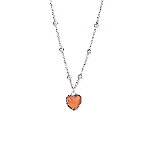 Yocoyee Color Change Love Heart Pendant Necklace 1.4cm x 1.4cm | Temperature-Sensitive Heart Jewelry for Women thumbnail 2