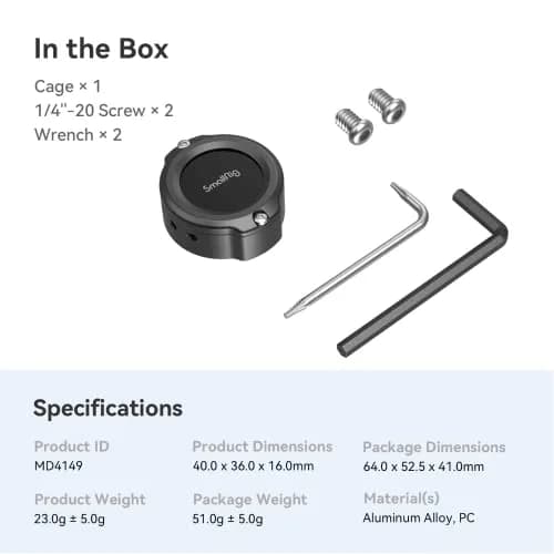 SMALLRIG Cage for AirTag MD4149 with Dual 1/4"-20 Screw | Secure Camera Tracking Mount thumbnail 6