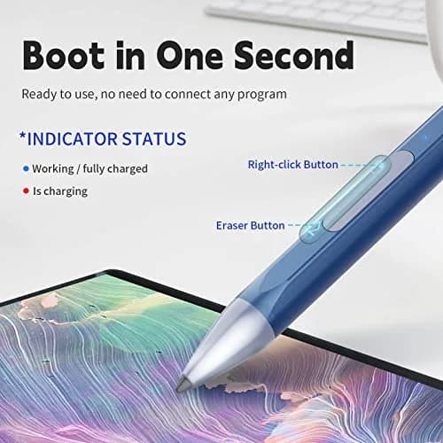 SSS·GRGB Active Stylus Pen for HP Envy x360 & Spectre x360 | Tilt & Pressure Sensitive, Rechargeable, Palm Rejection, Blue thumbnail 5