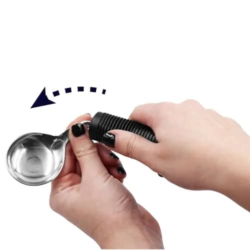 KMINA Adaptive Spoon with Velcro Strap, Bendable & Swivel, For Arthritic Hands | Supports Independence thumbnail 2