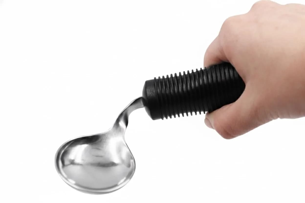 KMINA Adaptive Spoon for Arthritic Hands & Parkinsons | Bendable, Swivel, Non-Slip Handle - main product image