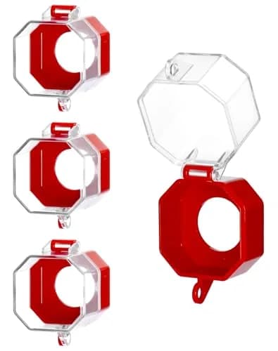 QWORK Emergency Stop Button Cover, 4 Pack Plastic Switch Protector, Impact Dust UV Resistant | Add Safety thumbnail 1