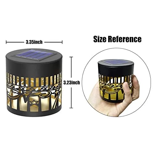 gardencave Sun Moon Solar Fence Lights 4 Pack (10 Lumens, Warm Yellow) | Decorative Outdoor Metal Lights for Garden, Patio, Yard thumbnail 5