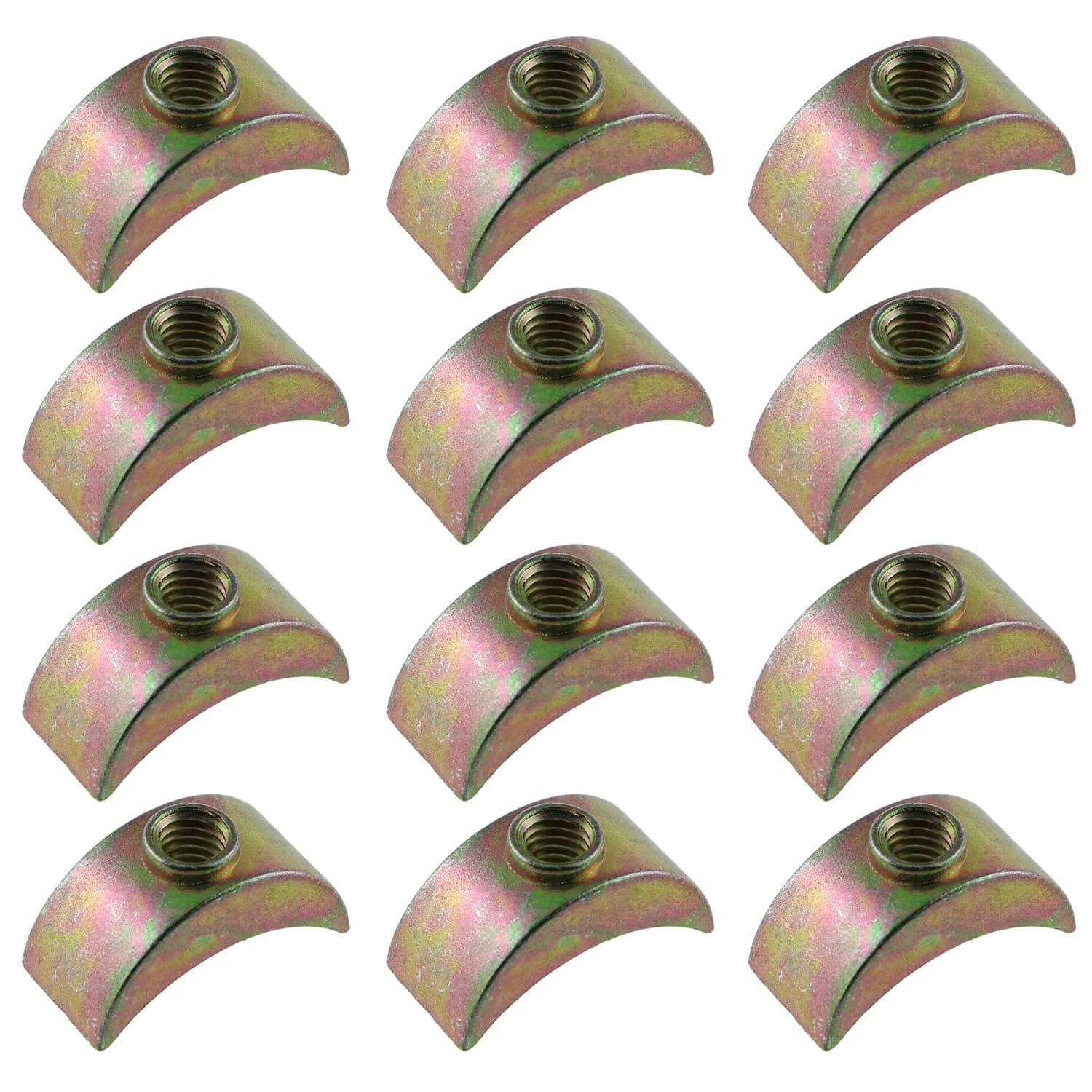 LUORNG M6 Half Moon Nut Washers 24mm (0.94in) Bronze Zinc Alloy, Pack of 12 | Furniture Hardware Connectors - main product image