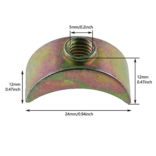 LUORNG M6 Half Moon Nut Washers 24mm (0.94in) Bronze Zinc Alloy, Pack of 12 | Furniture Hardware Connectors thumbnail 2