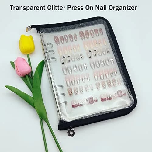 GUXACU Clear Press On Nail Organizer Book with 6 Pages & 60 Tapes | Stores 36-48 Sets thumbnail 3