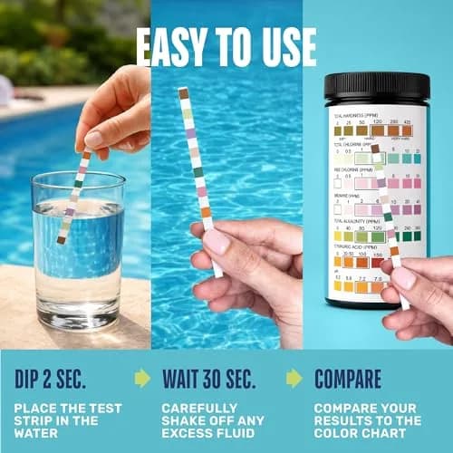 JNW Direct Pool Test Strips 150 Pack | 7-in-1 Water Test for Pools & Spas thumbnail 5