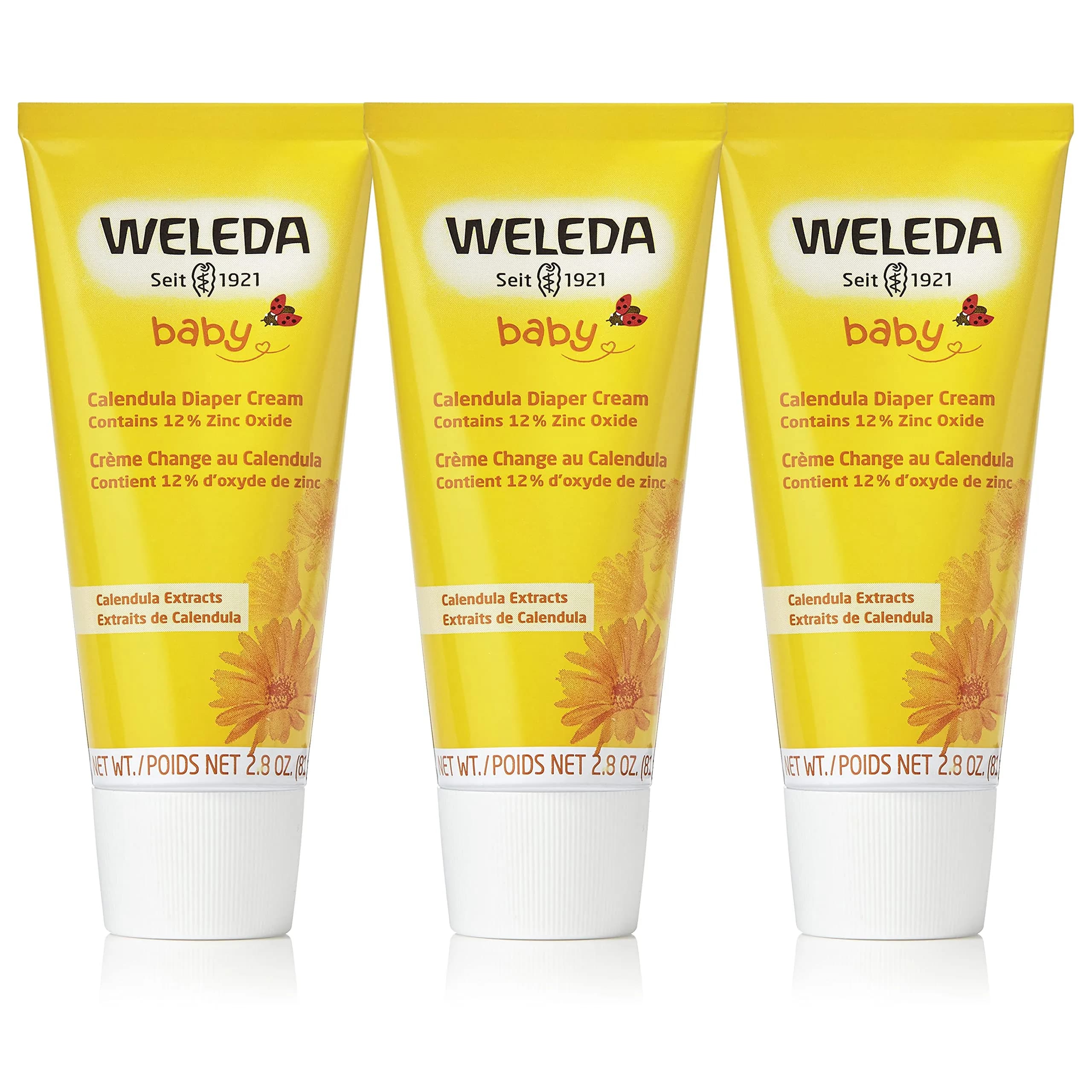 Weleda Baby Calendula Diaper Cream 2.8 oz (83 ml) | Plant-Rich Protection for Sensitive Skin — 8.4 Ounce / Calendula Diaper Care Cream