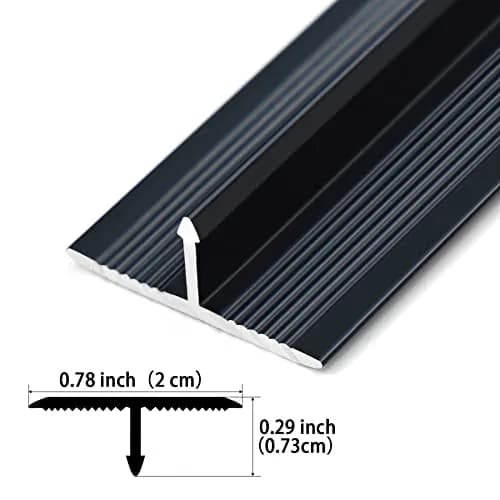Trimold Aluminum T Molding Floor Transition Strip 2.9Ft Matte Black | Seamless Floor Gap Bridging thumbnail 2