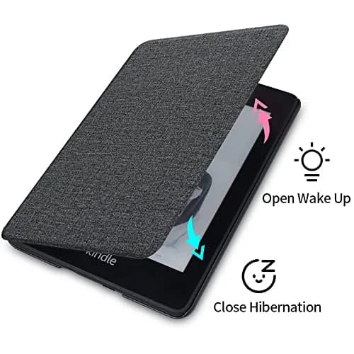 Zcooooool Fabric Cover for Kindle Paperwhite 10th Gen (2018) 6" | Smart Sleep Wake Hand Strap Black thumbnail 8
