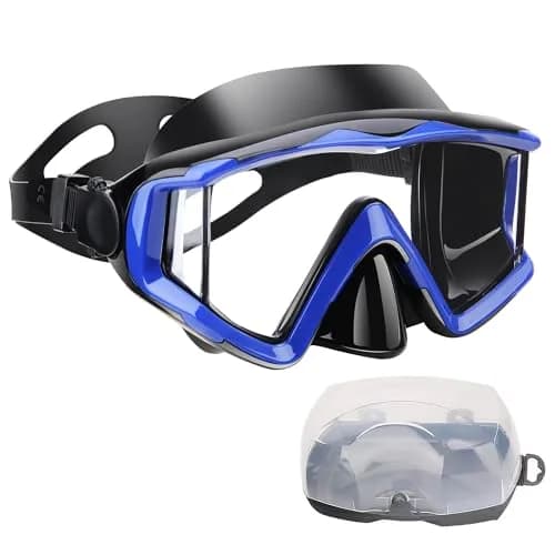 AQUA A DIVE SPORTS Blue Single Lens Diving Mask | 180° Wide View Anti-Fog thumbnail 1