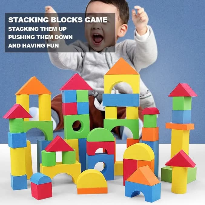 Pairez Toys Foam Building Blocks for Toddlers 2-4, 81PCS Soft Blocks Toy | ASTM-Tested Educational Toy thumbnail 2