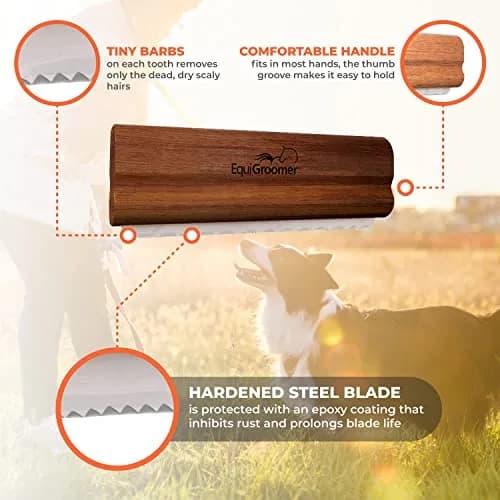 EquiGroomer 5-Inch Undercoat Deshedding Brush for Dogs & Cats, Mahogany | Removes Loose Fur & Undercoat thumbnail 5