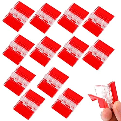 Sliverdew Clear Acrylic Small Hinges 35x25mm (12 Pcs) | Self-Adhesive Continuous Hinge for Cabinets & Crafts thumbnail 1