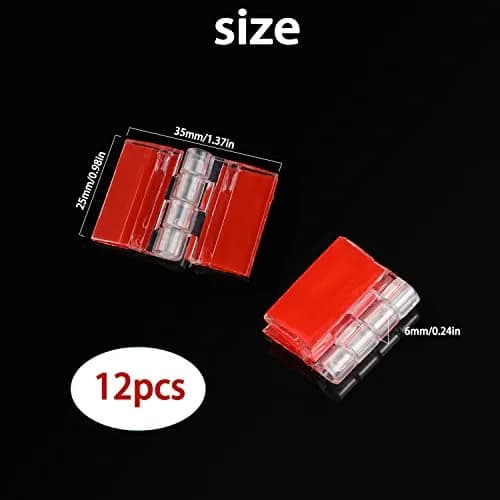 Sliverdew Clear Acrylic Small Hinges 35x25mm (12 Pcs) | Self-Adhesive Continuous Hinge for Cabinets & Crafts thumbnail 2