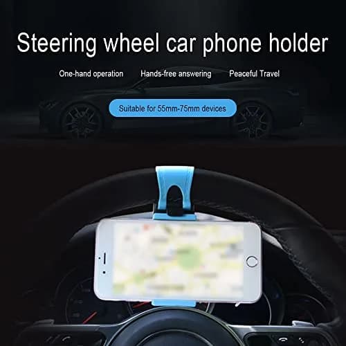 HAOBO Blue Steering Wheel Phone Mount | Fits Phones 55-75mm Wide thumbnail 7