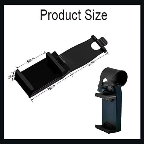 HAOBO Car Phone Holder - Adjustable Car Cradle, Steering Wheel Phone Mount, Universal Mobile Phone Mount, Hands Free Automobile Cell Phone Holder for Most Steering Wheels (Black) thumbnail 2
