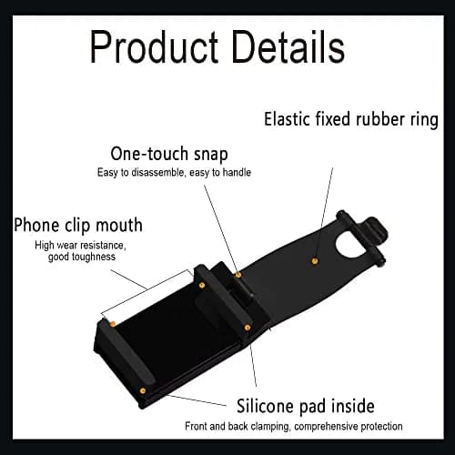 HAOBO Car Phone Holder - Adjustable Car Cradle, Steering Wheel Phone Mount, Universal Mobile Phone Mount, Hands Free Automobile Cell Phone Holder for Most Steering Wheels (Black) thumbnail 3