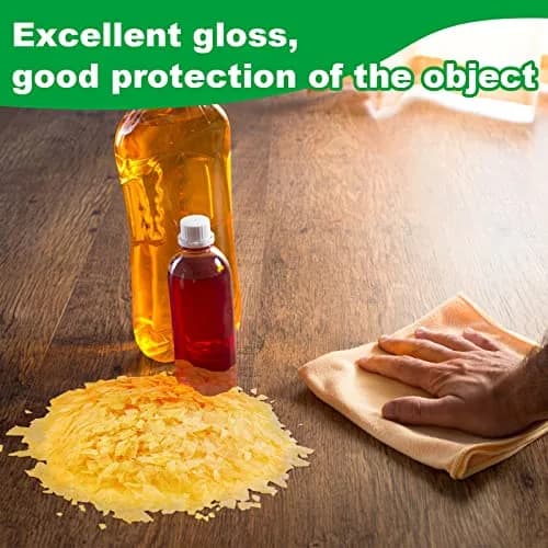 Weewooday Blonde Shellac Flakes 300g (11 oz) | Natural Resin Finish for Woodworking & Restoration thumbnail 4