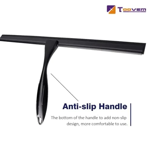 TOOVEM 14'' Shower Squeegee for Glass Doors & Windows | Stainless Steel Bathroom Tool thumbnail 4
